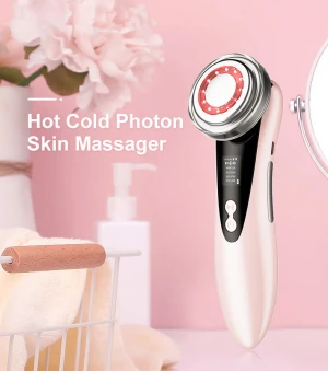 Face care rejuvenation machine electric hot cold facial beauty ultrasonic photon skin massager