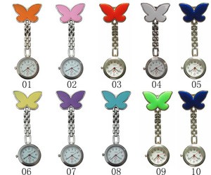 Factory Price Butterfly Stainless Steel Silver Pendant Stainless Steel Nurse Pocket Watch