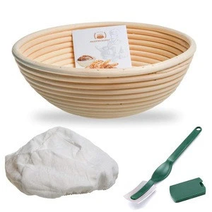 Factory Wholesale Food Grade Handmade Natural Rattan banneton bread proofing basket