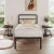 Import Factory wholesale no spring mattress with 16 inch headboard double bed frame easy to assemble no noise high bearing capacity from China