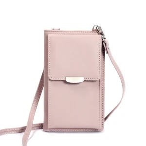 Factory wholesale price PU leather mini phone bag women card holder wallet