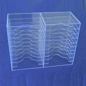 fancy fan-shaped clear pmma plexiglass house storage display shelf acrylic tabletop lp display dvd cd rack