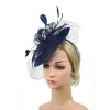 Fascinator Net Face Veil Feather Headband Flax Tea Party Top Hat Headwear Bridal Hairband for women