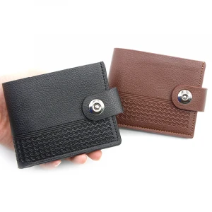 Fashion magnetic wallet short wallet mens leather wallet