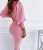 Import Fashion O-neck Long Sleeve Pencil Dress Women Autumn Winter  Pink Bodycon Elegant Office Women Dresses Robe solid color dress from China