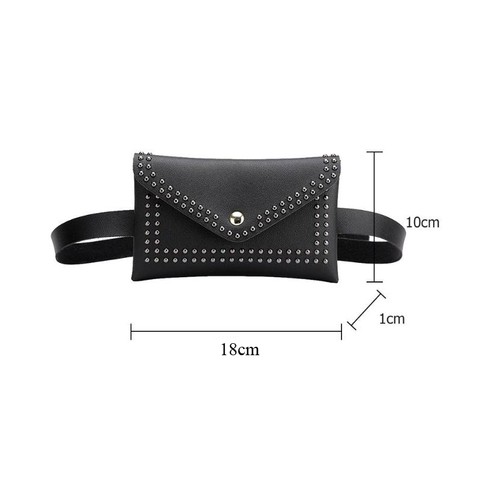 Fashion rivet waist bags pu leather custom chest belt bag crossbody solid color fanny pack