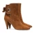 Import Fashion Winter Brown Suede Leather Chunky High Heels Ankle Boots For Women from China