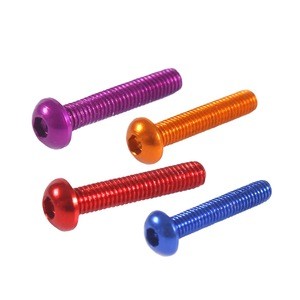 Fasteners Aluminum alloy 7075 anodized hex socket pan head machine screws for bicycle