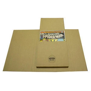 Flat mailer cardboard packaging book mailing box with perforate tear strip and tape
