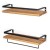 Import Floating Shelves Wall Mounted Set of 2, Rustic Solid Wood Shelf for Bathroom,Decor Storage Shelf with Towel Bar from China