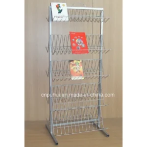 Floor Standing 5 Layer Shelf Retail Display Metal Wire Calendar Rack (PHY389)