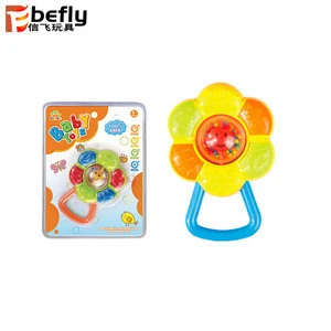 Flower plastic baby toy wholesale baby rattles