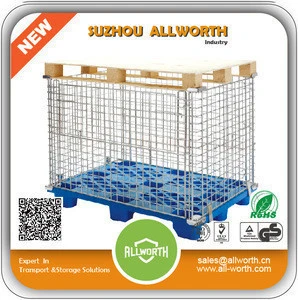 Folding and stackable storage cage/ wire mesh container