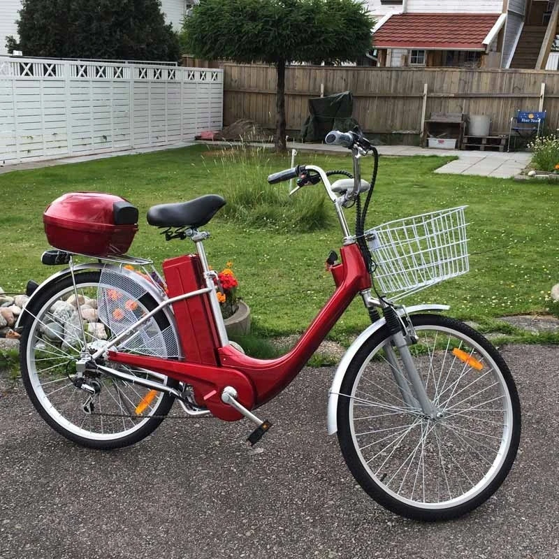 FRANFUN green city ebike 26 inch battery bike with basket motor bicycle