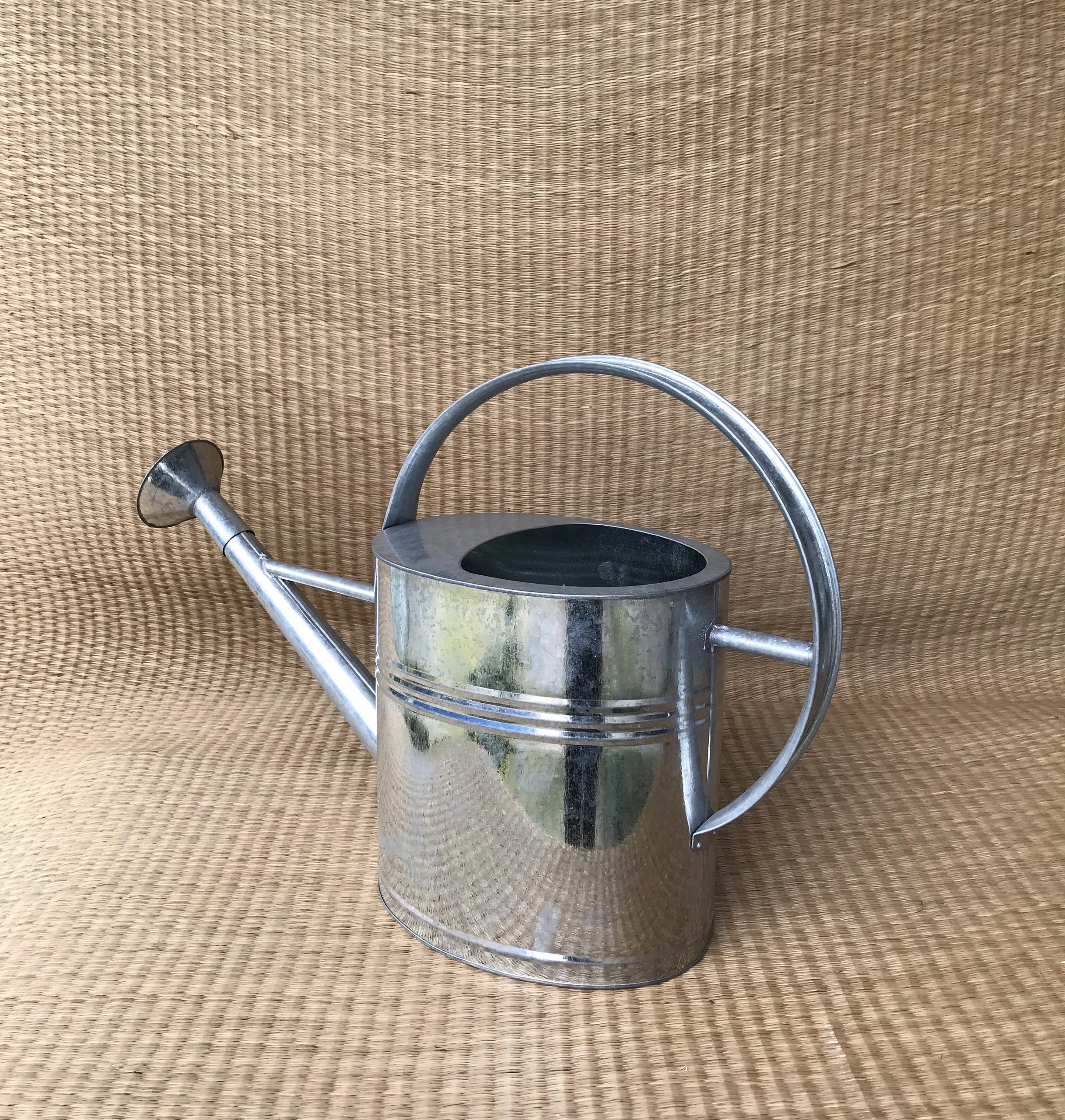 Galvanized watering can natural color