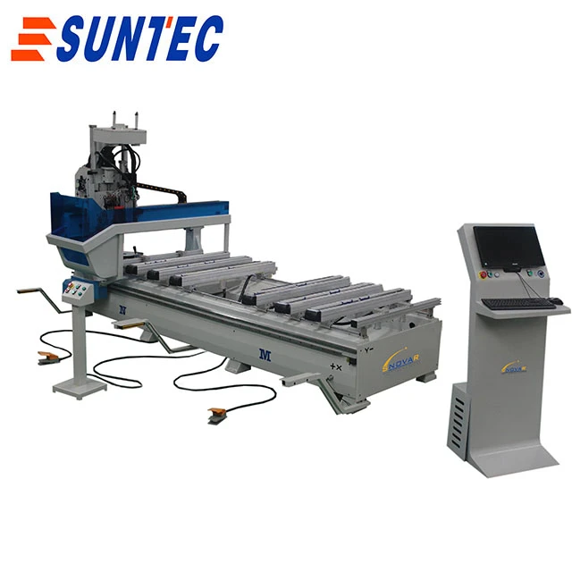 Gantry cover europe design PTP cnc router for wood cabinet furniture making with boring horizontal  aggregate center