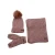 girls womens fashion plain winter scarf slouchy pompom beanie hat and knit gloves mittens sets