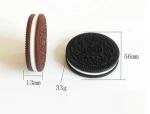 GJ001 Eco-friendly Baby Chew Biscuit Pendant Teether Necklace Bracelet Silicone Cookie Baby Teething Toys 24 Color