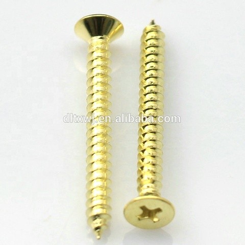 Gold Phillips Flat/Countersunk Head Self Tapping Drywall Roofing Wood Screws