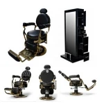 Great Foshan Factory Black Beauty Salon Chair Barber Chairs New Style Hair Cutting Antique Barber Chair Classical Barber Chair