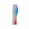 Hair salon oil hair brush electroplating rainbow gradient comb wide tooth hair brush tool comb