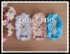 hand sewn chiffon pearl flower with rhinestone, fabric flower embellishments