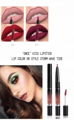 HANDAIYAN 2 In 1 Waterproof Matte Lip Liner Lipstick Long Lasting Nude Color Velvet Double end Liquid Lipstick Lips Tint Makeup