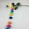 handmade DIY colorful pompon ribbon fringe triangle multicolor pom pom trim