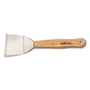 Hardwood handle burn-off bent angle long scraper