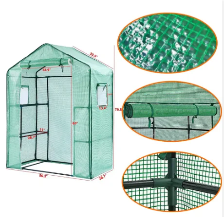 100% HDPE With UV Re-usable Poly Tunnel Plastic Greenhouses For Home Garden