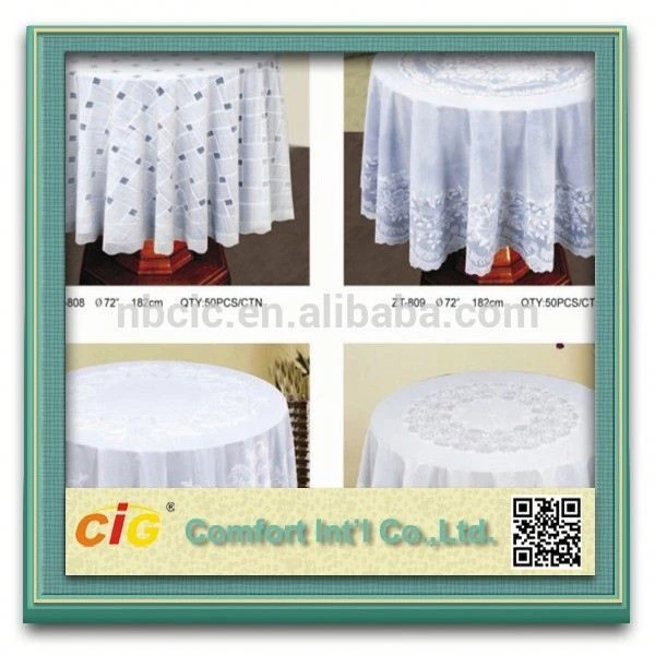 Heavy Duty Embroidered Square Round Plastic Wedding Lace PVC Tablecloth