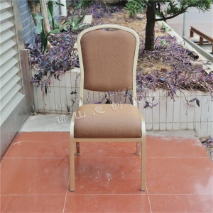 High End Banquet Chairs Metal Stacking Champagne Hotel Hall Aluminum Banquet Chair