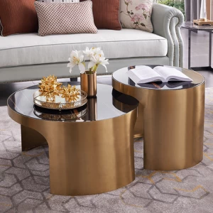 High End Modern Cafe Round Coffee Table Bedroom Living Room Sofa Side Table Small metal end table
