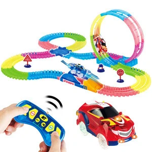 high plastic quality glow track magic track toys car for kids