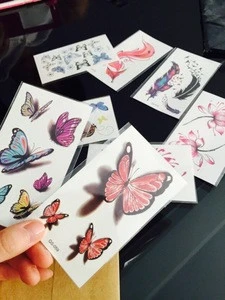 High Quality 3D Butterfly Tattoo Decals Body Art Decal Flying Butterfly Waterproof Paper Temporary Tattoo