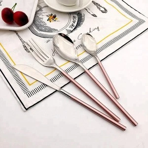 High quality 4 pcs colorful 304 stainless steel flatware set with knife fork and spoon
