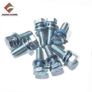 High quality carbon steel bolt with washer attached for Automobile