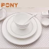 High quality ceramic plates dishes porcelain dinner plate  rimmed with gold for restaurant or wedding