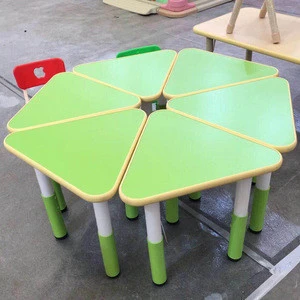 High quality cheap  nursery   kindergarten plastic desk and chair adjustable activity table and chair