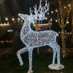High Quality Customized Outdoor 3D Reindeer Bear Animals Acrylic Ramadan Christmas Decorations Led Motif Lights