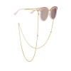 High Quality Elegant Eyewear Accessories Purple Fresh Water Pearl Gold Plated Copper Sunglasses Chain Holder