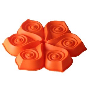High-quality flower shapes 6 pcs bake mold moulds cake tools type and silicone material cake