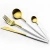 Import high quality gold forks knives and spoons Cuterly set Matte White Gold Cutlery Dinner Set from China