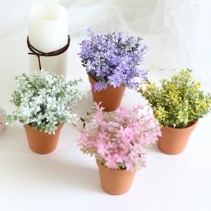 High quality handmade decorative potted home plastic flowers artificial plant