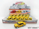 High quality kid car diecast taxi metal toy with Sound&Light Alloy taxi Diecast Model Toy(12pcs/ box)