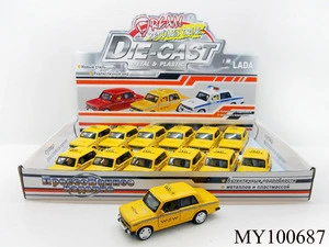 High quality kid car diecast taxi metal toy with Sound&Light Alloy taxi Diecast Model Toy(12pcs/ box)