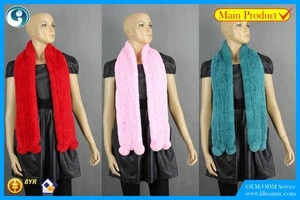 High Quality Knitted Rex-Rabbit Scarf, real fur,soft