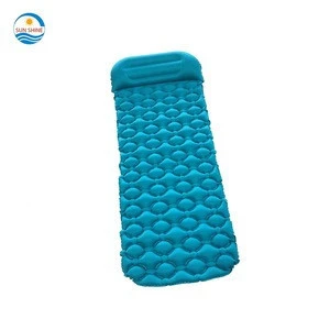 High quality one person self inflating camping mat with pillow, summer outdoor camp trip sleeping mat