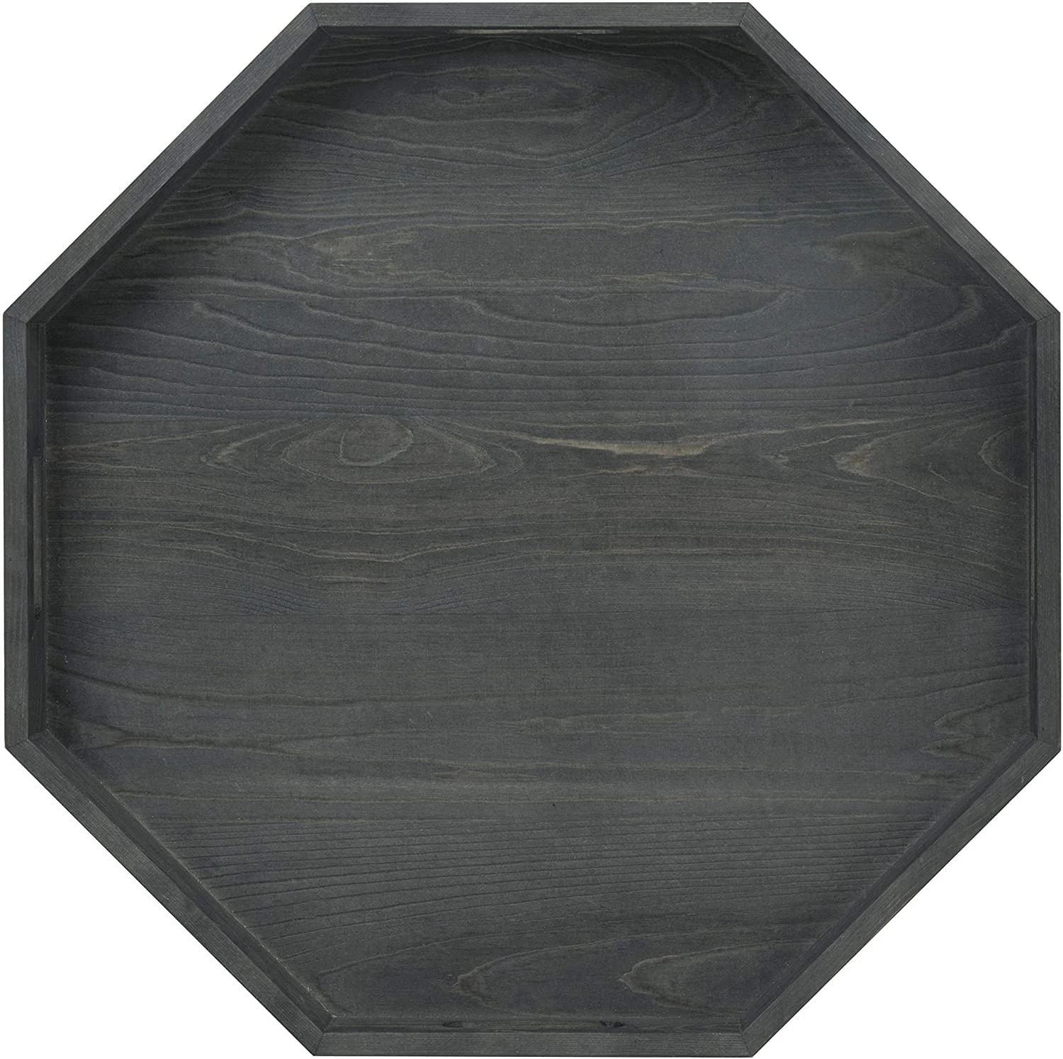 High quality Rustic vintage Octagonal Polygon Grey Wood Serving Tray
