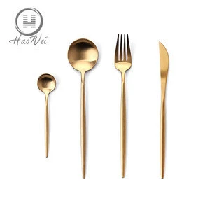 High quality spoon and fork dinner knife coffee spoon set stainless steel rose gold cutlery set